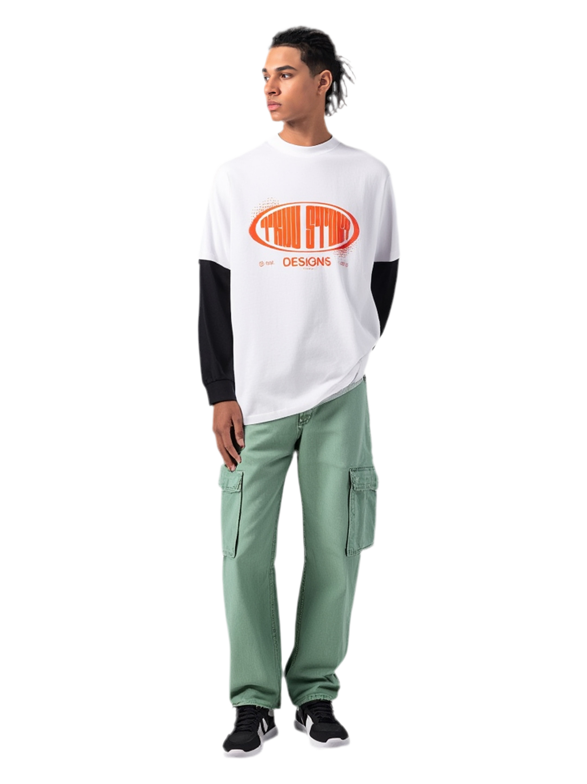 Truu Designs Layered Contrast Sleeve T-Shirt - Truustoryla 