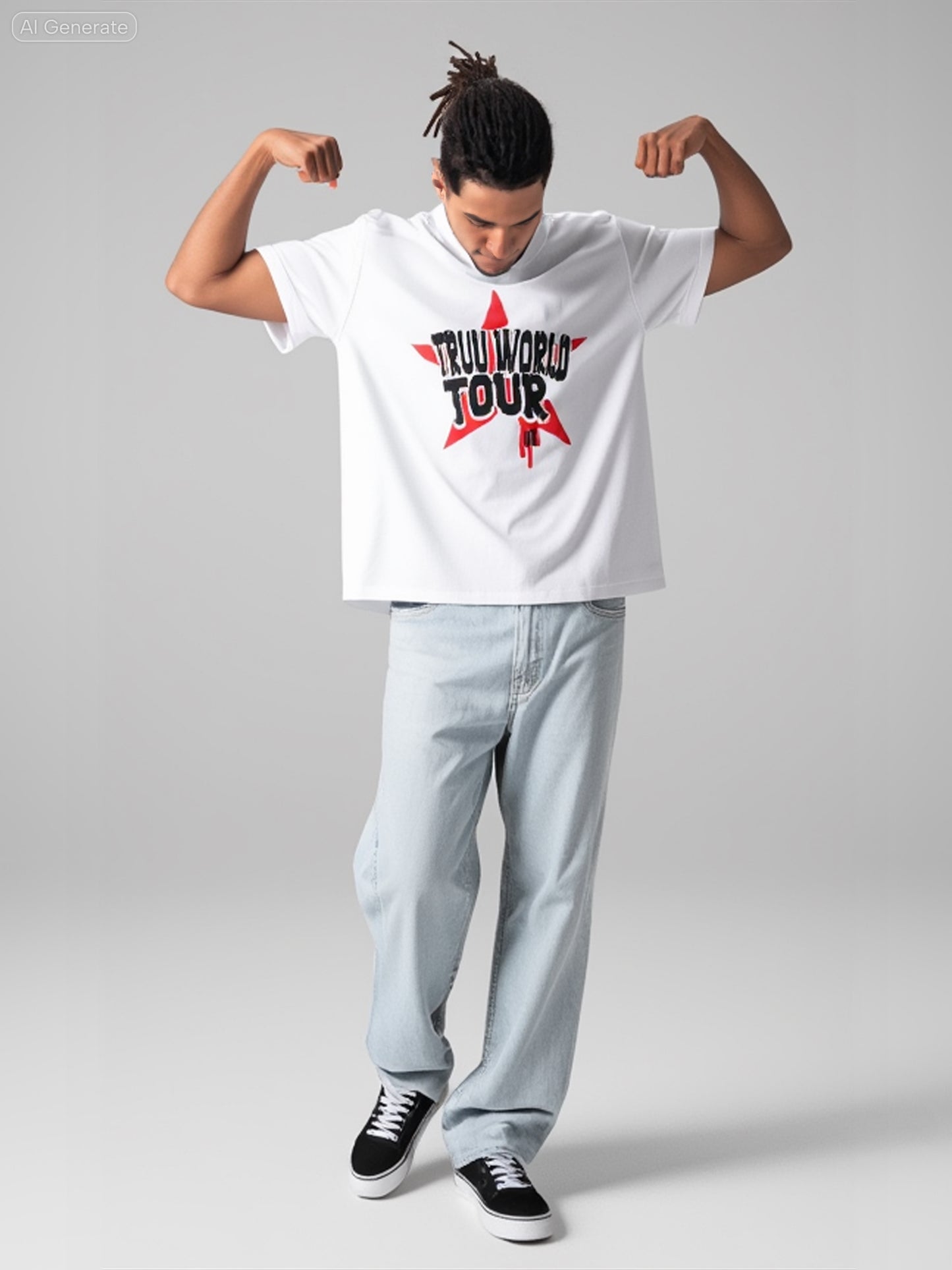 TruuWorldTour “Red Star Drop Shoulder T-Shirt - Truustoryla 