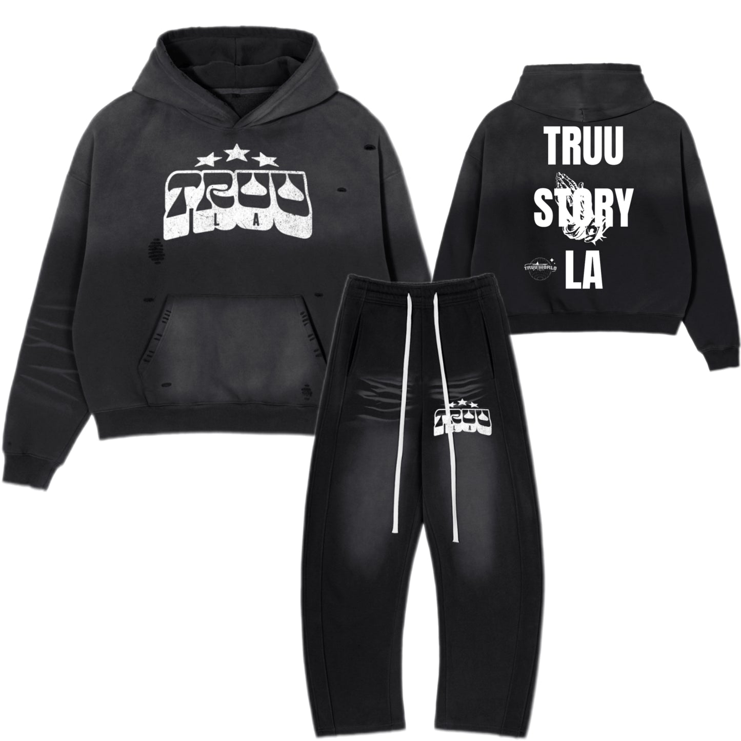 “Truu Stars” Boxy Hoodie+Stacked Joggers - Truustoryla 
