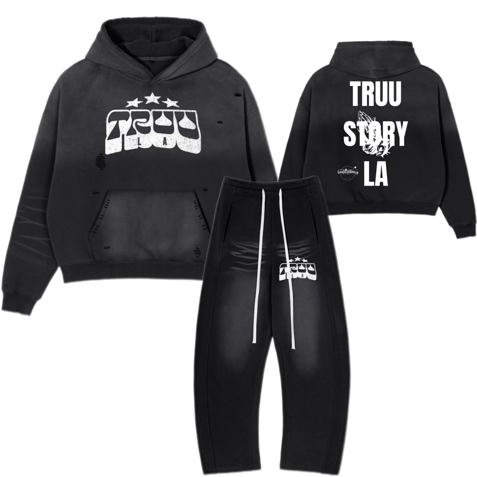 “Truu Stars” Boxy Hoodie+Stacked Joggers - Truustoryla 